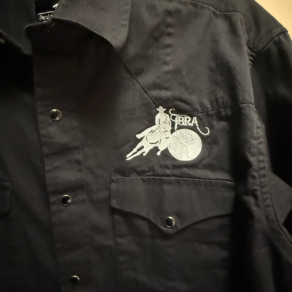 Western Express Pearl Snap Shirt XL Black Rodeo CIBRA Cowboy Western‎ - Picture 2 of 8